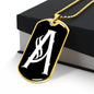 Initial A v001-33 - 18k Gold Finished Luxury Dog Tag Necklace