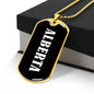 Alberta v01w - 18k Gold Finished Luxury Dog Tag Necklace