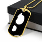 Mama Hedgehog With 1 Hoglet v3 - 18k Gold Finished Luxury Dog Tag Necklace
