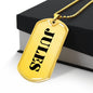 Jules - 18k Gold Finished Luxury Dog Tag Necklace