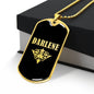Darlene v02a - 18k Gold Finished Luxury Dog Tag Necklace