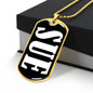 Sue v01w - 18k Gold Finished Luxury Dog Tag Necklace