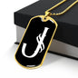 Initial J v001-33 - 18k Gold Finished Luxury Dog Tag Necklace
