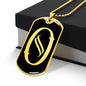 Initial O v001-32 - 18k Gold Finished Luxury Dog Tag Necklace