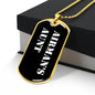 Airman's Aunt v3 - 18k Gold Finished Luxury Dog Tag Necklace