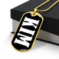 Kim v01w - 18k Gold Finished Luxury Dog Tag Necklace