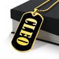 Cleo v02 - 18k Gold Finished Luxury Dog Tag Necklace