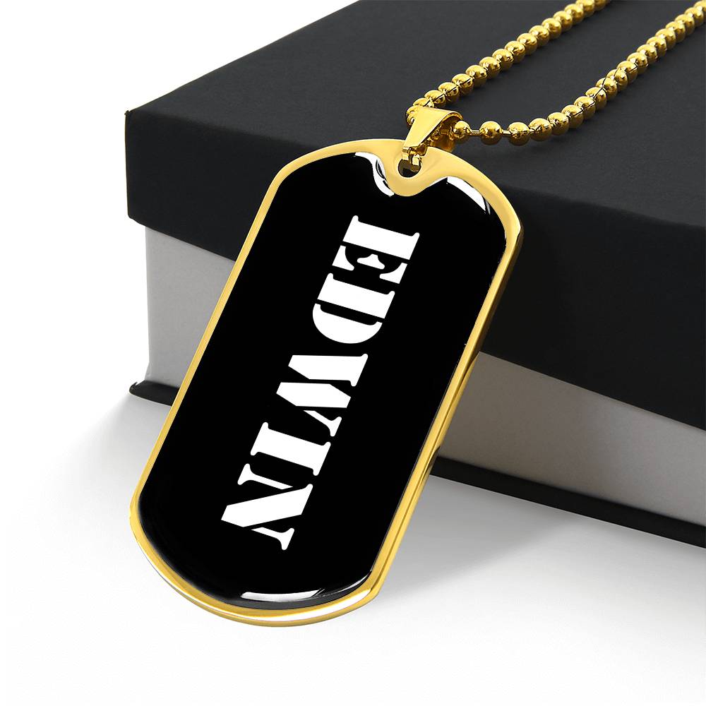 Edwin v3 - 18k Gold Finished Luxury Dog Tag Necklace