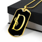 Initial D v001-32 - 18k Gold Finished Luxury Dog Tag Necklace
