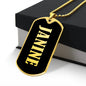 Janine v02 - 18k Gold Finished Luxury Dog Tag Necklace