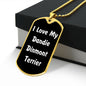 Love My Dandie Dinmont Terrier v6 - 18k Gold Finished Luxury Dog Tag Necklace