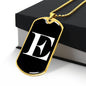 Initial E v3a - 18k Gold Finished Luxury Dog Tag Necklace