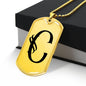 Initial C v001-31 - 18k Gold Finished Luxury Dog Tag Necklace
