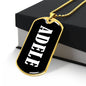 Adele v03 - 18k Gold Finished Luxury Dog Tag Necklace