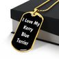Love My Kerry Blue Terrier v6 - 18k Gold Finished Luxury Dog Tag Necklace