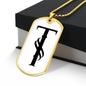 Initial T v001-34 - 18k Gold Finished Luxury Dog Tag Necklace