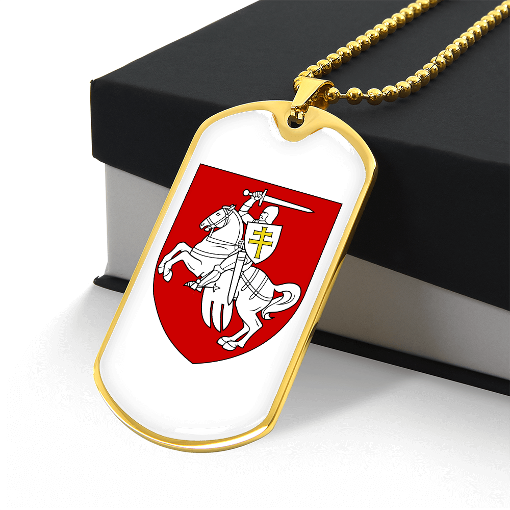 Pahonia (Belarus) v2 - 18k Gold Finished Luxury Dog Tag Necklace