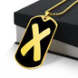 Initial X v2b - 18k Gold Finished Luxury Dog Tag Necklace