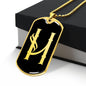 Initial H v001-32 - 18k Gold Finished Luxury Dog Tag Necklace