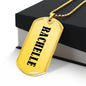 Rachelle v01 - 18k Gold Finished Luxury Dog Tag Necklace