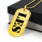 Les - 18k Gold Finished Luxury Dog Tag Necklace