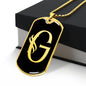 Initial G v001-32 - 18k Gold Finished Luxury Dog Tag Necklace