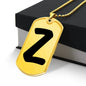 Initial Z v1b - 18k Gold Finished Luxury Dog Tag Necklace
