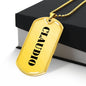 Claudio - 18k Gold Finished Luxury Dog Tag Necklace