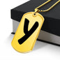 Initial Y v1b - 18k Gold Finished Luxury Dog Tag Necklace