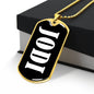 Jodi v01w - 18k Gold Finished Luxury Dog Tag Necklace