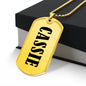 Cassie v01 - 18k Gold Finished Luxury Dog Tag Necklace