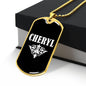 Cheryl v03a - 18k Gold Finished Luxury Dog Tag Necklace