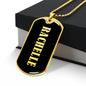 Rachelle v02 - 18k Gold Finished Luxury Dog Tag Necklace