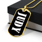 Judy v01w - 18k Gold Finished Luxury Dog Tag Necklace