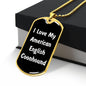 Love My American English Coonhound v6 - 18k Gold Finished Luxury Dog Tag Necklace