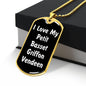Love My Petit Basset Griffon Vendeen v6 - 18k Gold Finished Luxury Dog Tag Necklace