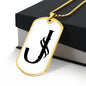 Initial J v001-34 - 18k Gold Finished Luxury Dog Tag Necklace