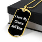 Love My Cirneco dell'Etna v6 - 18k Gold Finished Luxury Dog Tag Necklace