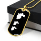 Mama Rabbit With 2 Kittens v3 - 18k Gold Finished Luxury Dog Tag Necklace