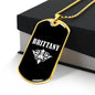 Brittany v03a - 18k Gold Finished Luxury Dog Tag Necklace