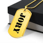 Jory - 18k Gold Finished Luxury Dog Tag Necklace