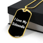 Love My Schnoodle v6 - 18k Gold Finished Luxury Dog Tag Necklace