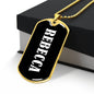 Rebecca v01w - 18k Gold Finished Luxury Dog Tag Necklace
