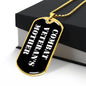 Combat Veteran's Mother v3 - 18k Gold Finished Luxury Dog Tag Necklace