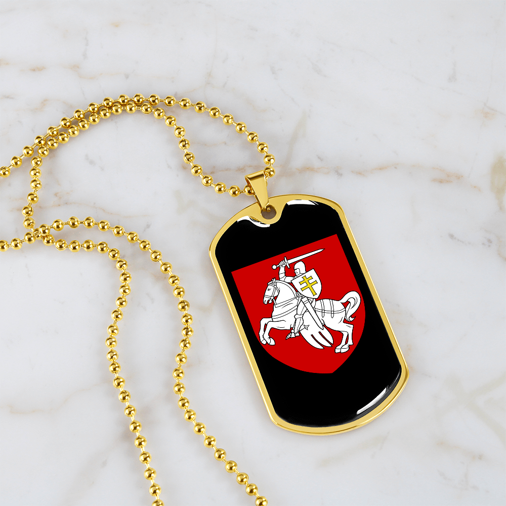 Pahonia (Belarus) v3 - 18k Gold Finished Luxury Dog Tag Necklace