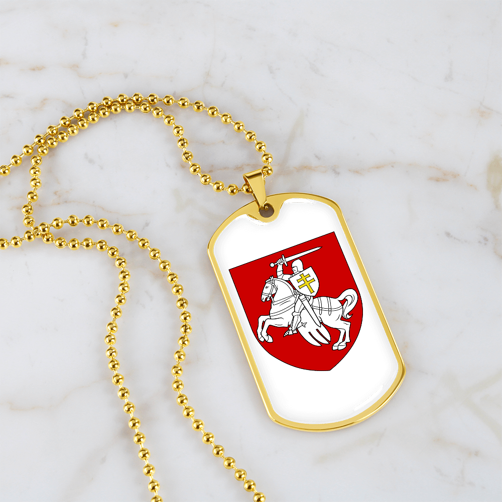 Pahonia (Belarus) v2 - 18k Gold Finished Luxury Dog Tag Necklace