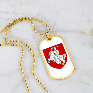 Pahonia (Belarus) v2 - 18k Gold Finished Luxury Dog Tag Necklace