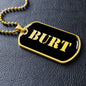 Burt v2 - 18k Gold Finished Luxury Dog Tag Necklace