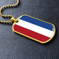 Dutch Flag - 18k Gold Finished Luxury Dog Tag Necklace