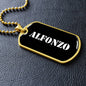 Alfonzo v3 - 18k Gold Finished Luxury Dog Tag Necklace